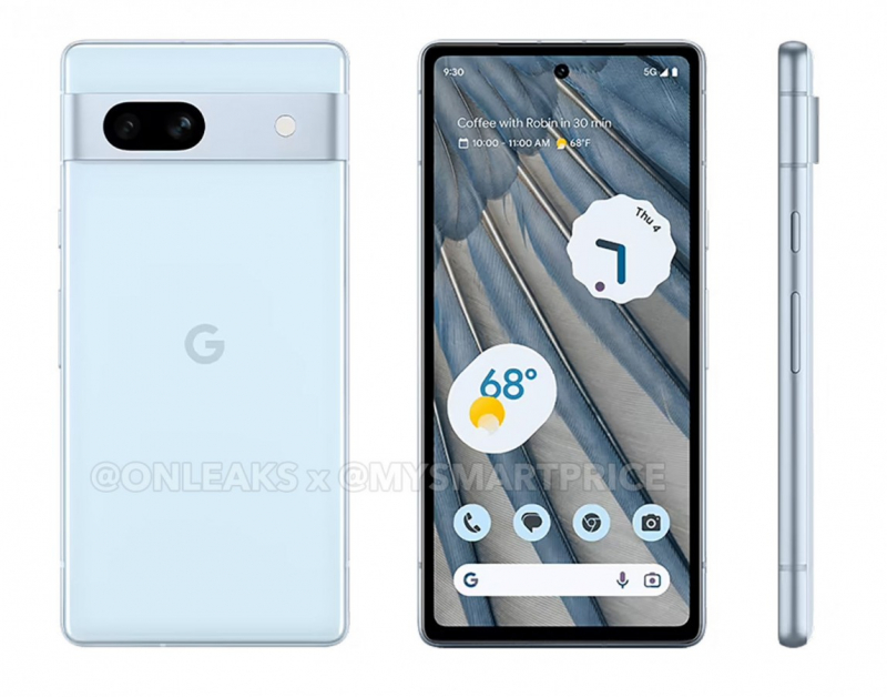 Yaqinlashib kelayotgan Google Pixel 7a ko‘k, oq va kulrang tasvirlarda paydo bo‘ldi Kelajakdagi Google Pixel 7a ko'k, oq va kulrang tasvirlarda ko'rsatilgan0