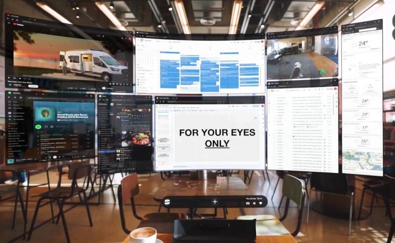 Taqdim etilgan Spacetop - ulkan hajmli noutbuk Kengaytirilgan reallikdagi 100 dyuymli displey3 